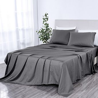 Bibb Home 1000 Thread Count Egyptian Cotton Damask Stripe Sheet Set