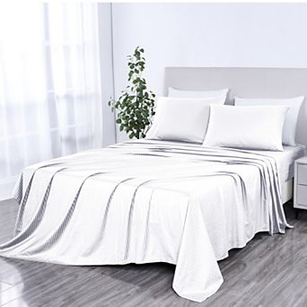 Bibb Home 1000 Thread Count Egyptian Cotton Damask Stripe Sheet Set