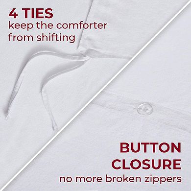 Bibb Home 3-Piece Flannel Duvet Cover Set