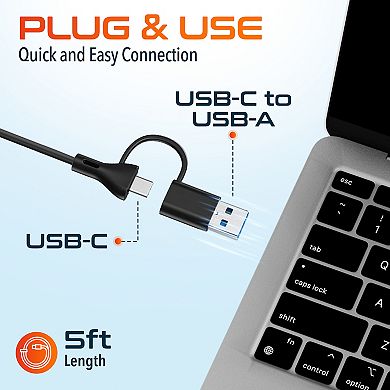 Delton P150 Clip-On USB-A Type C Computer Adapter