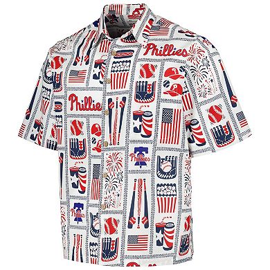 Men's Reyn Spooner White Philadelphia Phillies Americana Button-Up Shirt