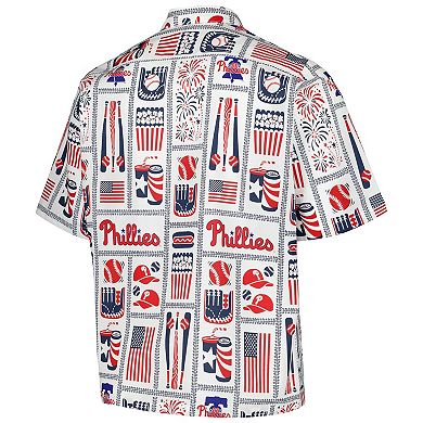 Men's Reyn Spooner White Philadelphia Phillies Americana Button-Up Shirt