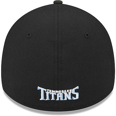 Men's New Era Black Tennessee Titans Main 39THIRTY Flex Hat