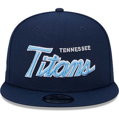 Men's New Era Navy Tennessee Titans Main Script 9FIFTY Snapback Hat