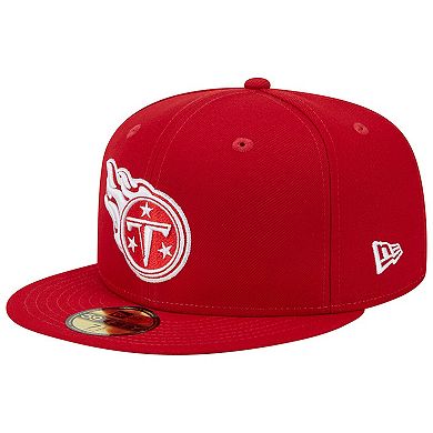 Men's New Era Scarlet Tennessee Titans 15 Years Main Patch 59FIFTY Fitted Hat