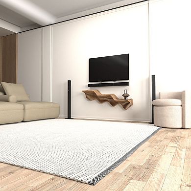 Modern Geometric Floating Shelf Wood with 3D Wavy Design, Wall-Mounted for Living & Gaming Rooms