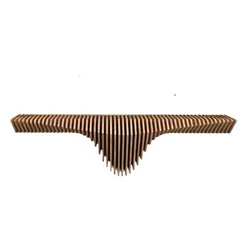 Floating Shelf TV Unit Modern Geometric Wooden Wall Piece Decor 3D Wavy For Living and Gaming Room