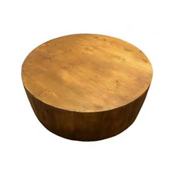 Handcrafted Solid Wood Round Coffee Table