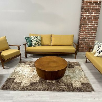 Handcrafted Solid Wood Round Coffee Table