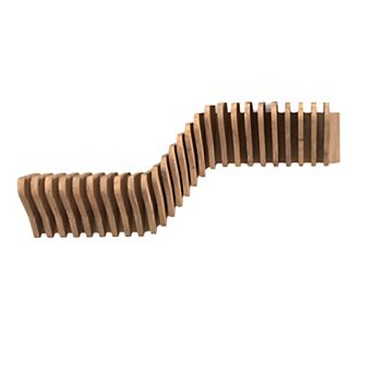 3D Modern Geometric Wavy Living and Gaming Room Floating Shelf, Wooden Wall Piece Décor