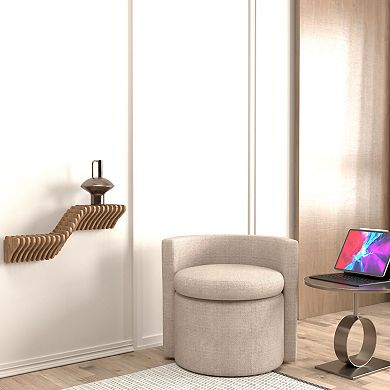 3D Modern Geometric Wavy Living and Gaming Room Floating Shelf, Wooden Wall Piece Décor