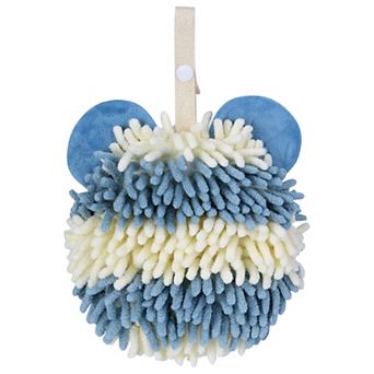 1 pc Fuzzy Ball Hand Towels, Soft Absorbent Chenille Cute Bear Shape Hanging Ball Towels 7"x7"