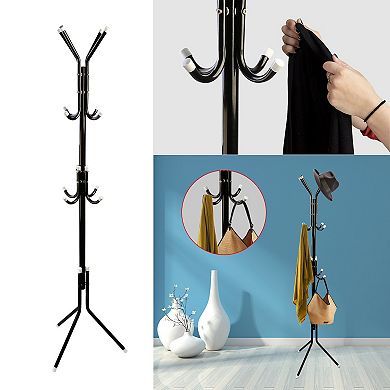 Coat Rack Organizer Wall Mounted Storage for Coats, Hats & Bags