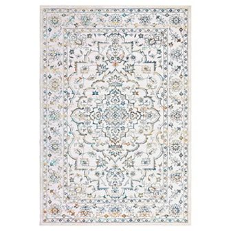 Machine Washable Ultra-Thin Floral Area Rug