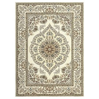 Washable Boho Floral Medallion Area Rug