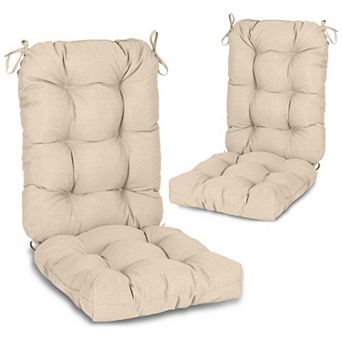 Aoodor Outdoor 42"x 20" x5" Tufted Back Cushions with Ties, Water and Fade Resistant, Set of 2