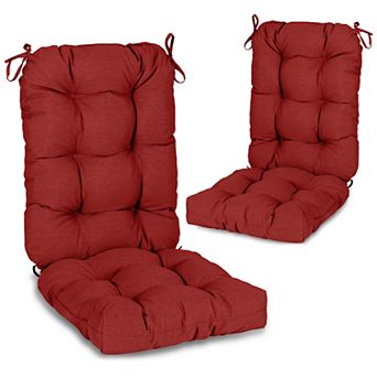 Aoodor Outdoor 42"x 20" x5" Tufted Back Cushions with Ties, Water and Fade Resistant, Set of 2