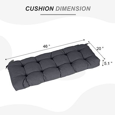 Aoodor 46 in Bench Chair Cushion, Tufted Loveseat Cushion with Ties