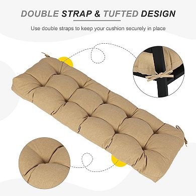 Aoodor 46 in Bench Chair Cushion, Tufted Loveseat Cushion with Ties