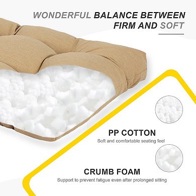 Aoodor 46 in Bench Chair Cushion, Tufted Loveseat Cushion with Ties