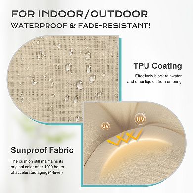 Aoodor Tufted Rocking Chair Cushion with Waterproof & Fade-Resistant, Set of 2