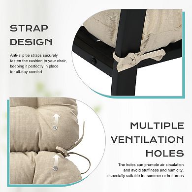 Aoodor Tufted Rocking Chair Cushion with Waterproof & Fade-Resistant, Set of 2