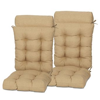 Aoodor Tufted Rocking Chair Cushion with Waterproof & Fade-Resistant, Set of 2