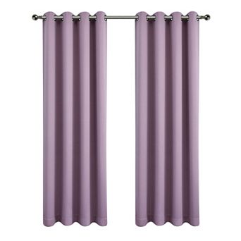 Kate Aurora Kate Aurora 2 pc Solid Colored Room Darkening Grommet Top Thermal Window Panels