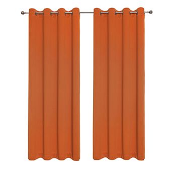 Kate Aurora Kate Aurora 2 pc Solid Colored Room Darkening Grommet Top Thermal Window Panels