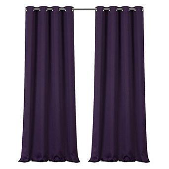 Kate Aurora Kate Aurora 2 pc Solid Colored Room Darkening Grommet Top Thermal Window Panels