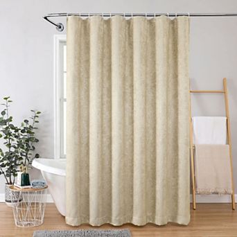 Kate Aurora Serena Elegant Jacquard Woven Fabric Shower Curtain