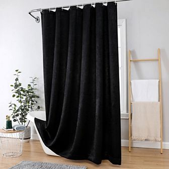Kate Aurora Serena Elegant Jacquard Woven Fabric Shower Curtain