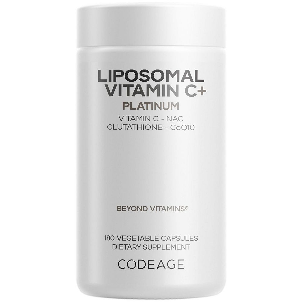 Codeage Liposomal Vitamin C+ Platinum, NAC, Glutathione, 180 ct