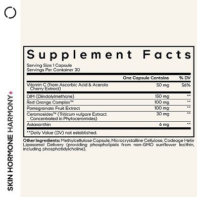 Codeage Skin Hormone Harmony+, Ceramosides Astaxanthin Vitamin C, 30 ct