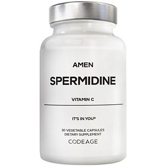 Amen Spermidine Supplement, Spermidine HCl, Vitamin C Ascorbic Acid, Vegan, 30 ct