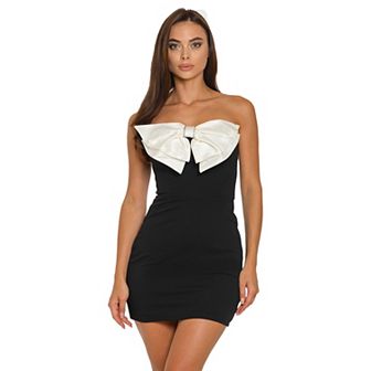 Juniors' B. Smart Strapless Bodycon Bow Dress
