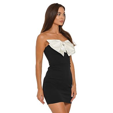 Juniors' B. Smart Strapless Bodycon Bow Dress