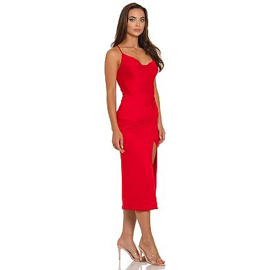 Juniors' B. Smart Slit & Lace-Up Midi Dress