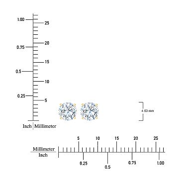 Always Mine 10k Gold 1/3 Carat T.W. GSI Certified Diamond Solitaire Stud Earrings