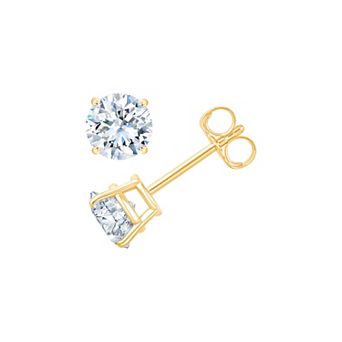 Always Mine 10k Gold 3/4 Carat T.W. GSI Certified Diamond Solitaire Stud Earrings