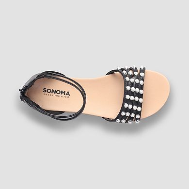 Sonoma Goods For Life® Fantasy Little & Big Kid Girls Simulated Pearl Strappy Sandals