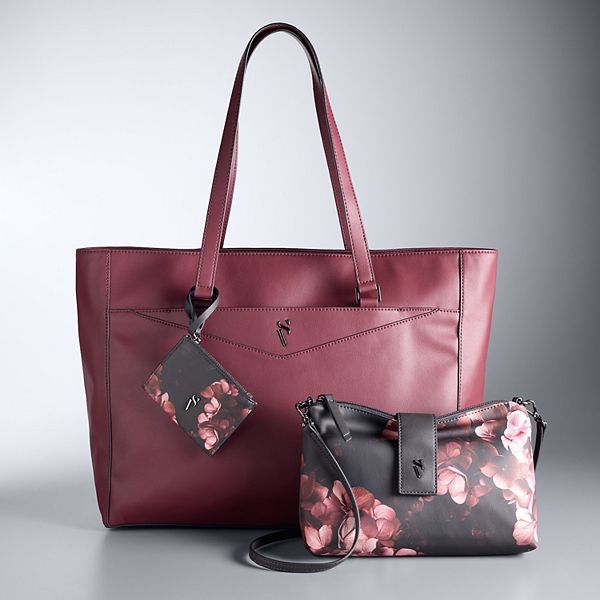 Simply Vera Vera Wang Violet 3-pc. Work Tote, Crossbody Bag