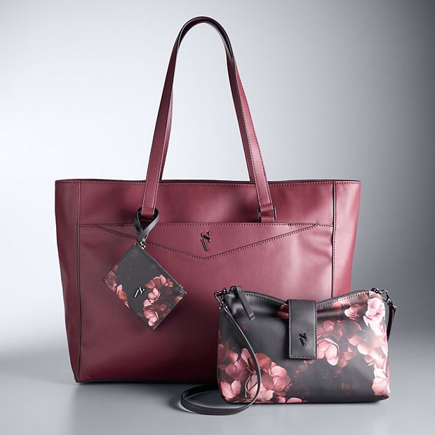 Simply Vera Vera Wang Violet 3-pc. Work Tote, Crossbody Bag