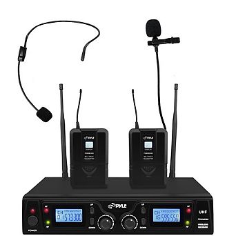 Pyle UHF Wireless Microphone System Kit - (2) Body-Pack Transmitters with Headset