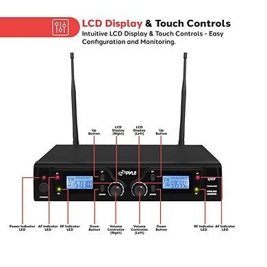 Pyle UHF Wireless Microphone System Kit - (2) Body-Pack Transmitters with Headset