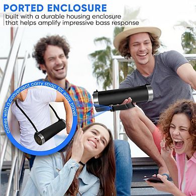 Pyle Upgraded Portable Boombox with Bluetooth, Wireless Stereo System, Portable Speaker