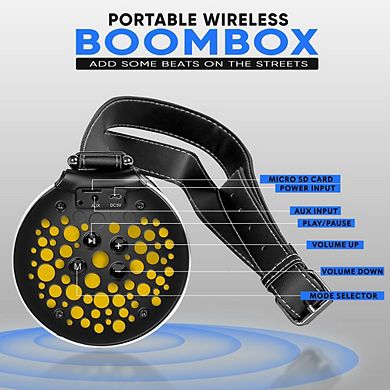 Pyle Upgraded Portable Boombox with Bluetooth, Wireless Stereo System, Portable Speaker