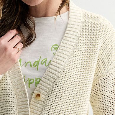 Women's Sonoma Goods For Life® Open Stitch Sweater Cardigan