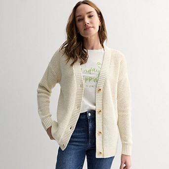 Women's Sonoma Goods For Life® Open Stitch Sweater Cardigan