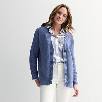 Petite Sonoma Goods For Life® Open Stitch Cardigan Sweater